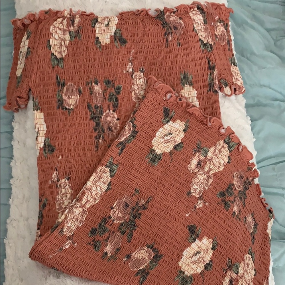 Floral Fitted Smocked Dress